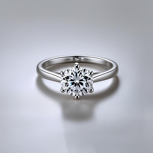 6-Prong Round Brilliant Natural or Lab-Grown Diamond Solitaire Engagement Ring