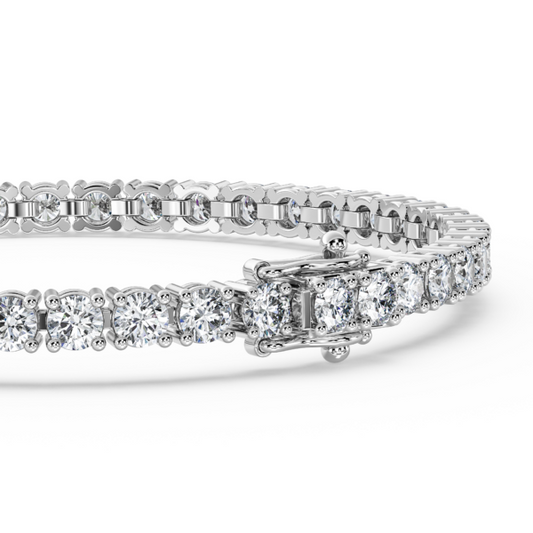 9.09ct Natural Diamond Tennis Bracelet in 9k White Gold - 18.5cm