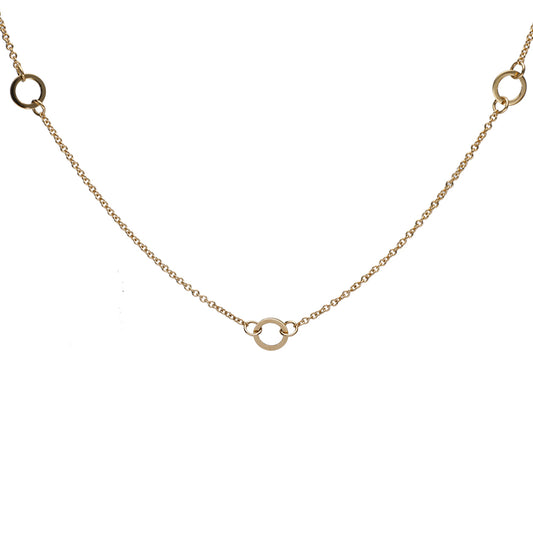 Anchor Gold Five Circle Necklace in 9k Gold