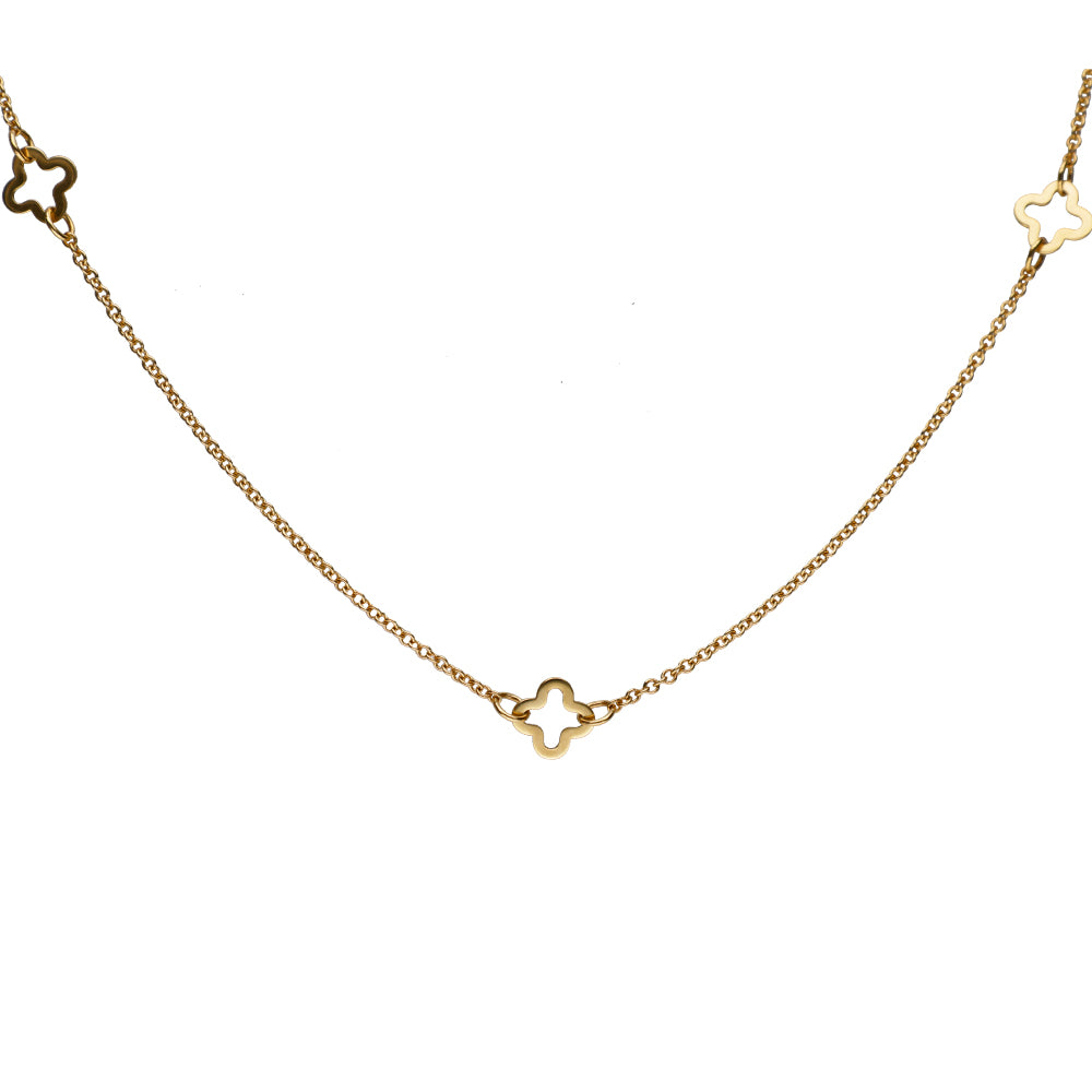 Anchor Gold Five Clover Necklace in 9k Gold