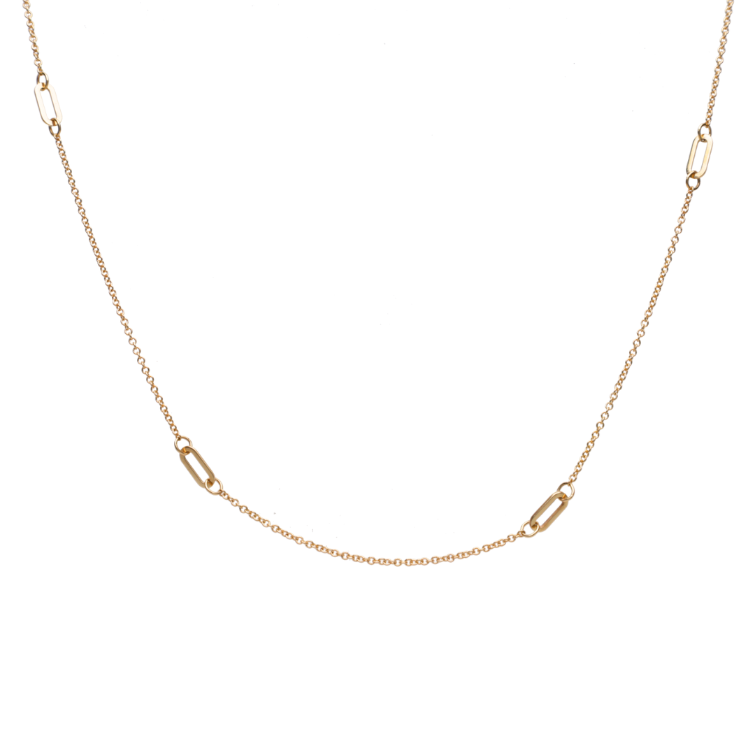 Anchor Gold Five Oval Necklace in 9k Gold