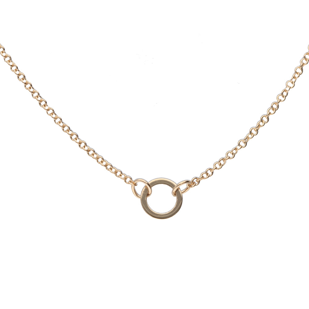 Anchor Circle Link Necklace in 9k Yellow Gold