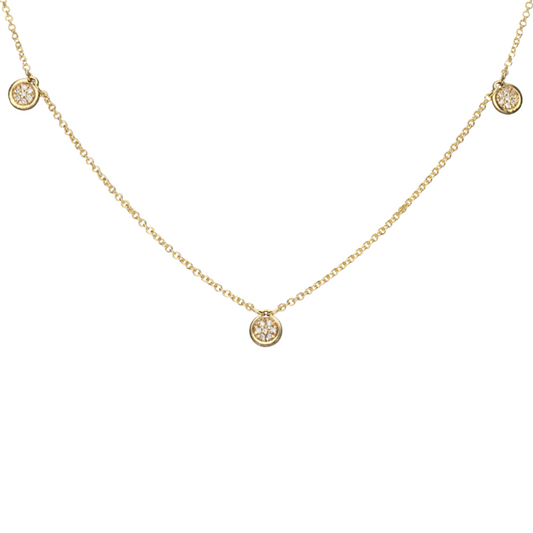 0.10-0.17ct Round Illusion Diamond Necklace set in 9k Gold