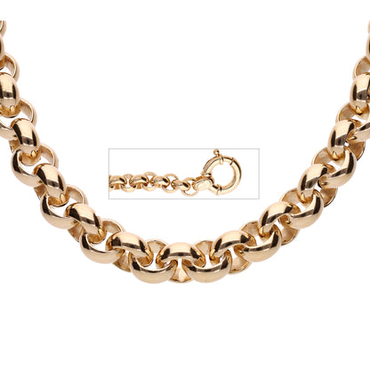 9k Yellow Gold Hollow Rolo Chain (7.9mm)