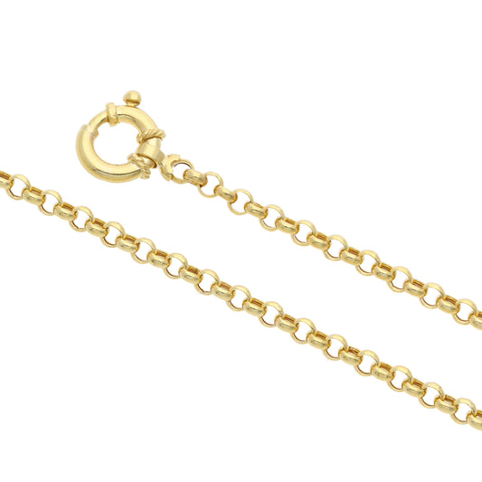 9k Yellow Gold Italian Rolo Italian Link Bracelet - 3.5mm (19cm)