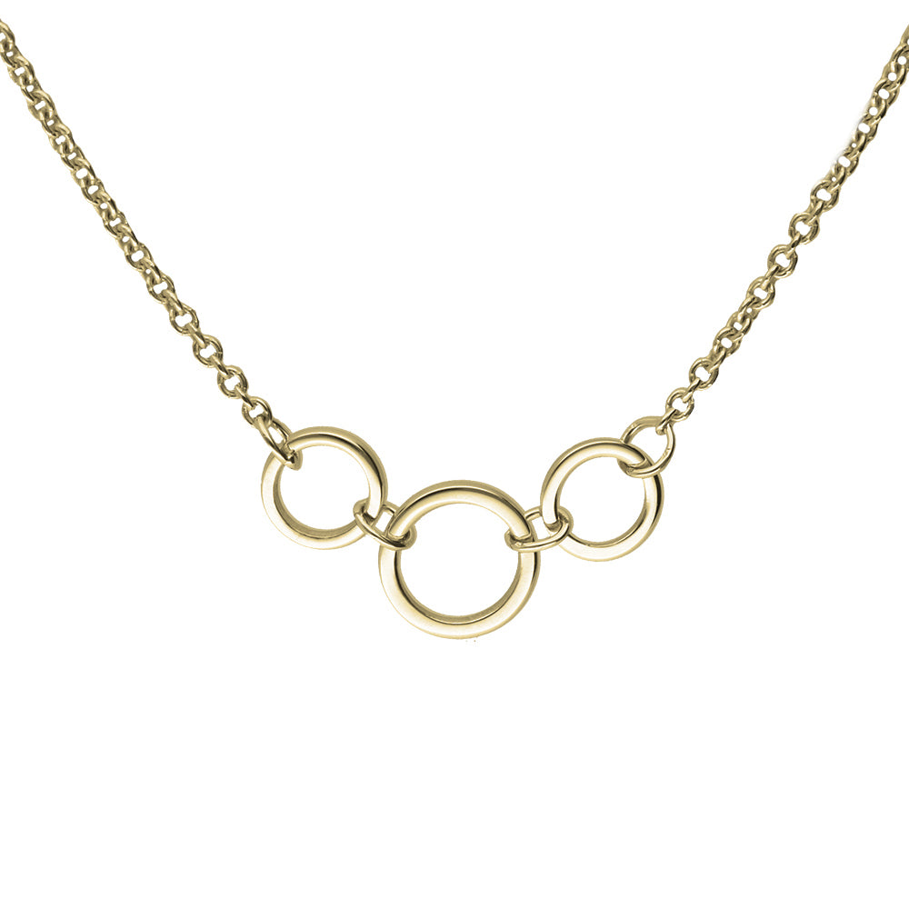 Anchor Multi-Circle Link Necklace in 9k Yellow Gold