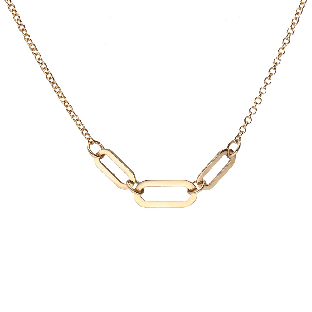 Anchor Multi-Oval Link Necklace in 9k Yellow Gold