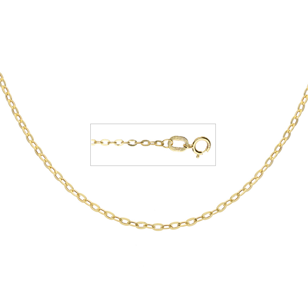 9k Yellow Gold Open Link Chain - 1.5mm