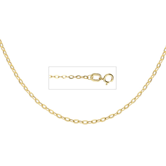 9k Yellow Gold Open Link Chain - 1.5mm