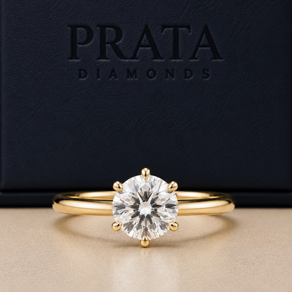 Round Brilliant Diamond Tulip Style Engagement Ring