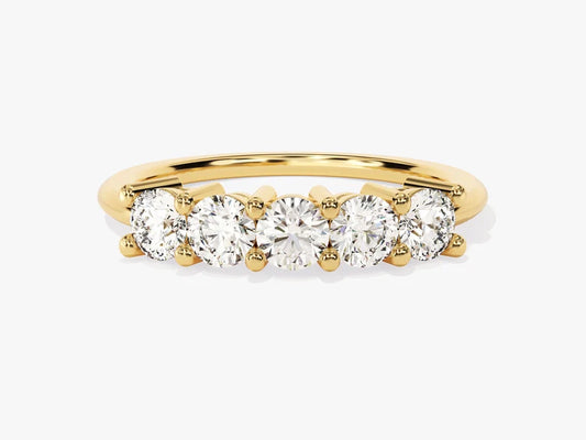 Classic 1ct Five-Stone Diamond Wedding Band in 9k Gold