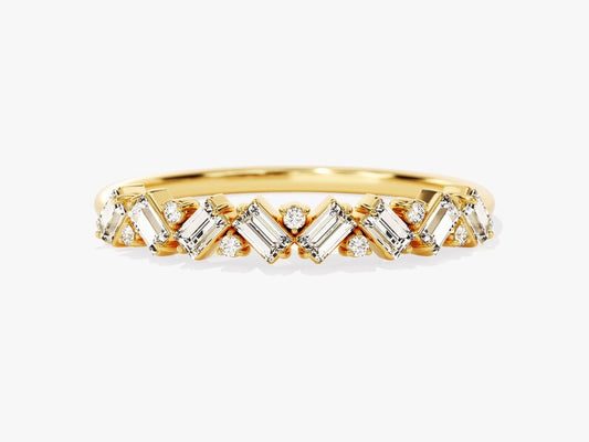 0.43ct Dainty Cluster Diamond Wedding Band in 9k Gold