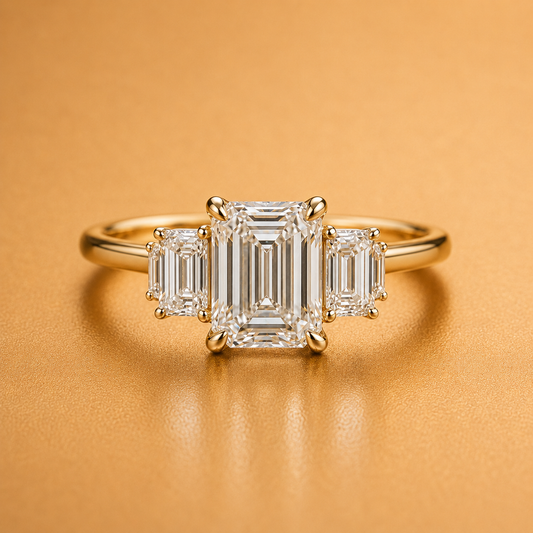 Emerald Five-Stone Diamond Engagement Ring