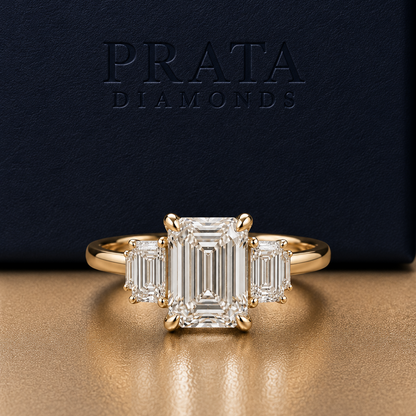 Emerald Five-Stone Diamond Engagement Ring