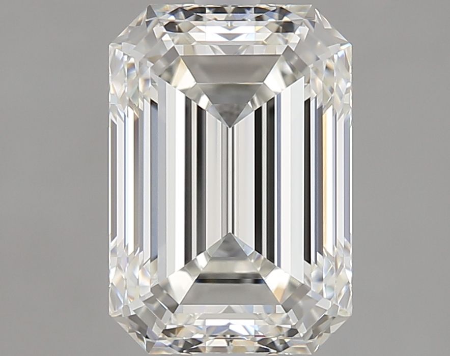 3.03ct Emerald Cut Natural Diamond Trilogy Engagement Ring in 9k Gold – GIA Certified