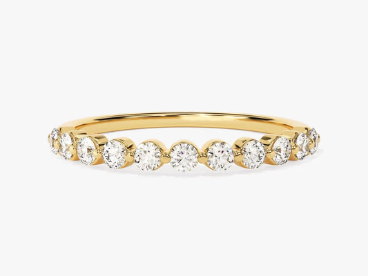 0.55ct Floating Diamond Wedding Band in 9k Gold