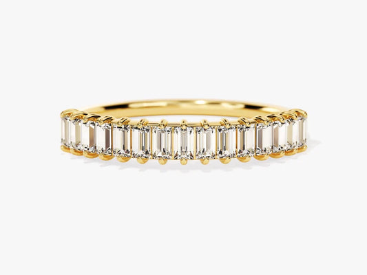 0.75ct Half-Eternity Diamond Baguette Wedding Ring 9k Gold