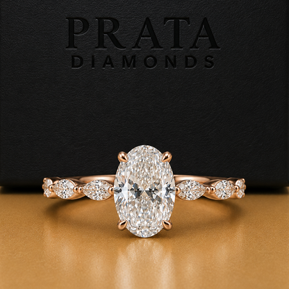 Oval Brilliant & Marquise Diamond Engagement Ring
