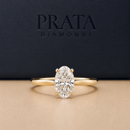Oval Brilliant Diamond with Hidden Halo Engagement Ring