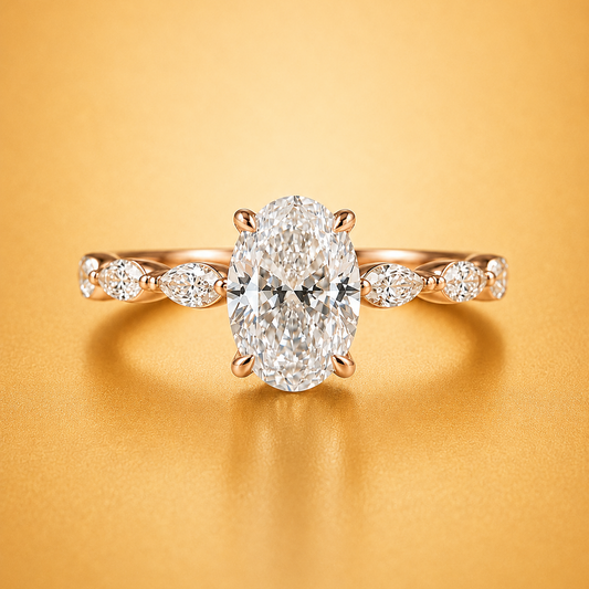 Oval Brilliant & Marquise Diamond Engagement Ring