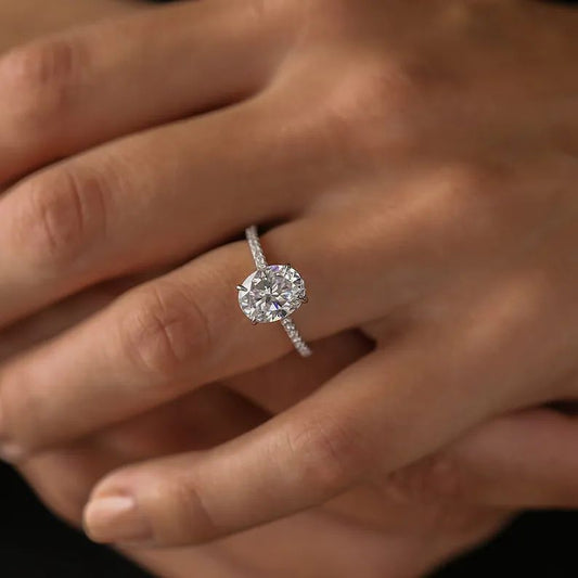 2.09ct Oval Cut Lab-Grown Diamond Engagement Ring Set in 9k Gold – IGI Certified