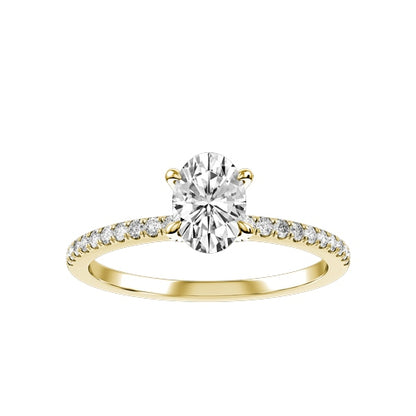 Oval Lab-grown Diamond Bridal Ring — down