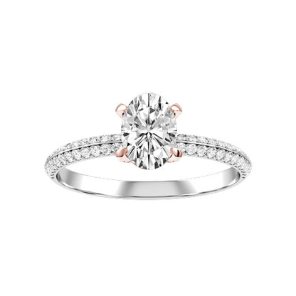 Oval Lab-grown Diamond Bridal Ring — down