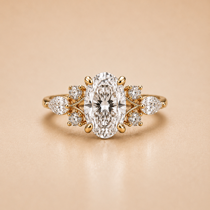 Oval, Marquise & Round Diamond Engagement Ring
