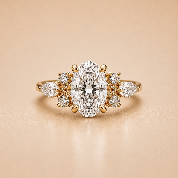 Oval Diamond Accent