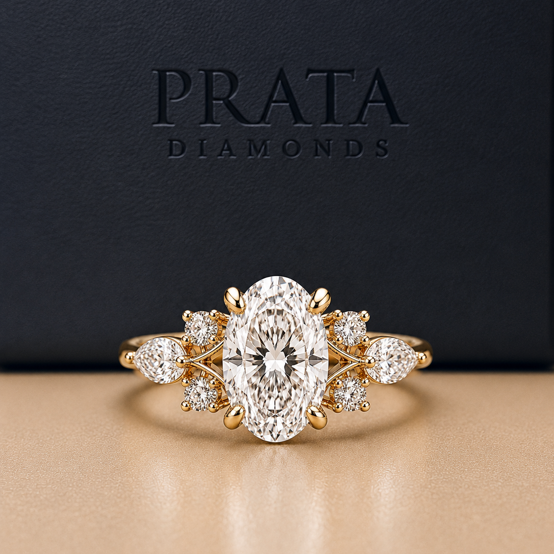 Oval, Marquise & Round Diamond Engagement Ring