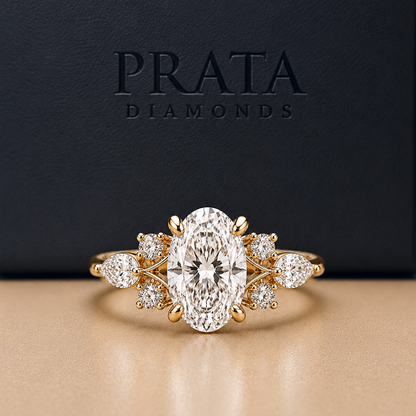 Oval, Marquise & Round Diamond Engagement Ring
