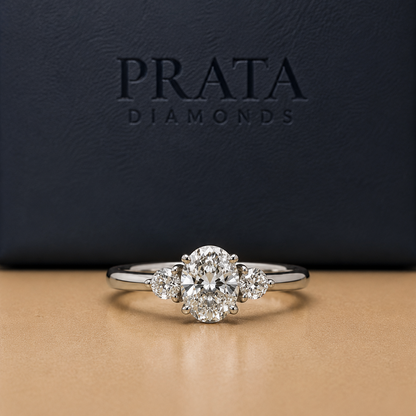 Oval & Round Brilliant Diamond Trilogy Ring