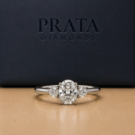 Oval & Round Brilliant Diamond Trilogy Ring