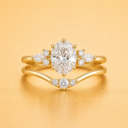 Oval, Round, & Marquise Diamond Bridal Set