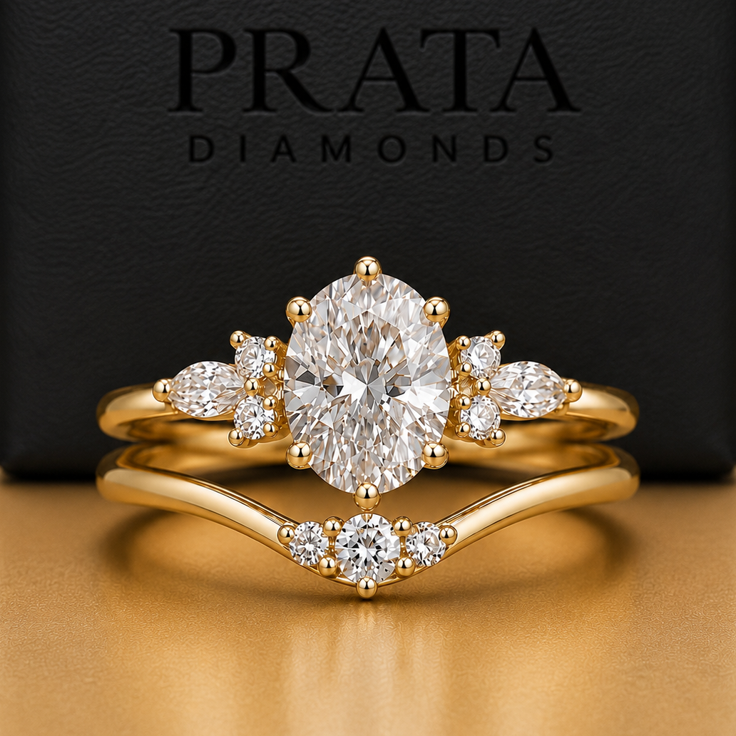 Oval, Round, & Marquise Diamond Bridal Set