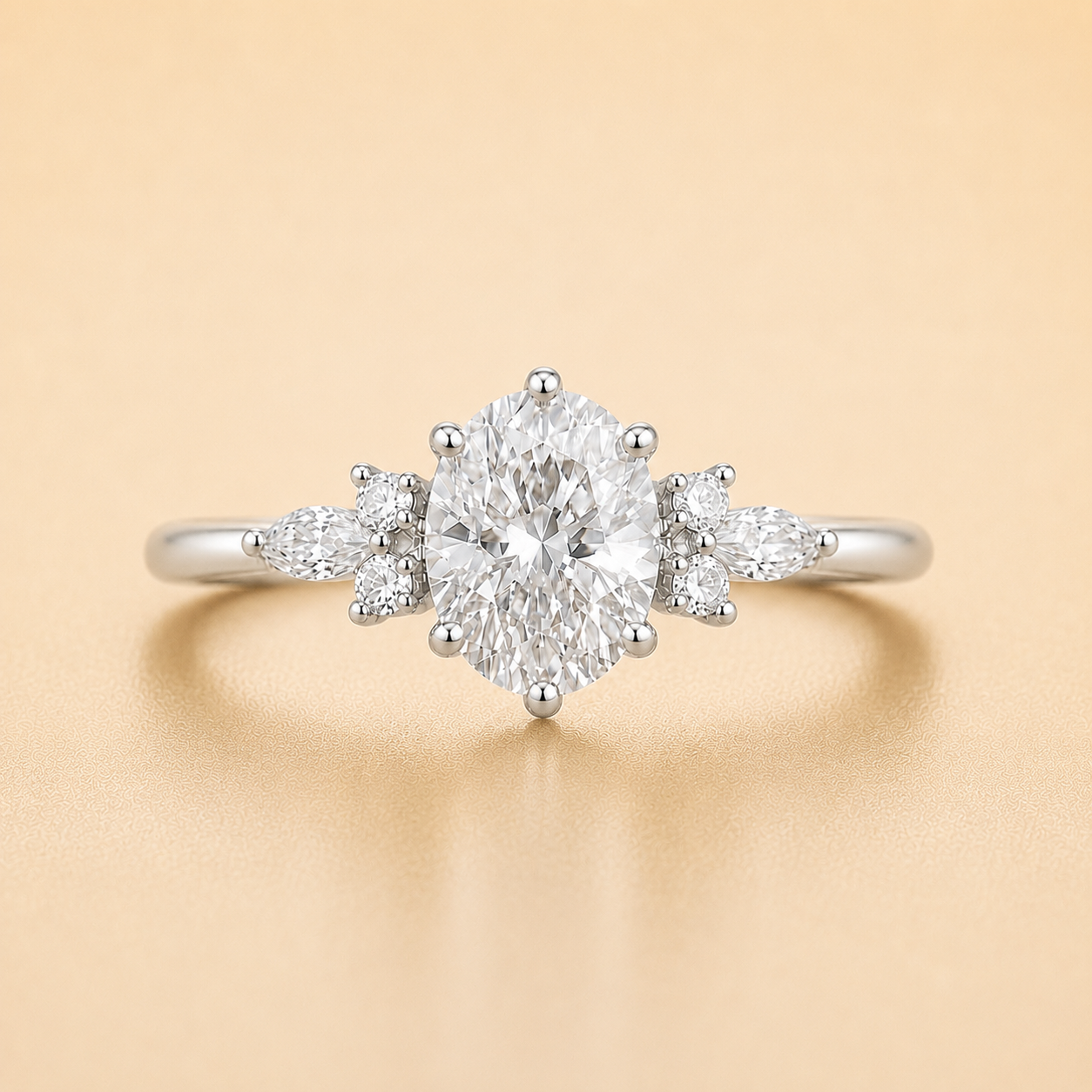 Oval, Round, & Marquise Diamond Engagement Ring
