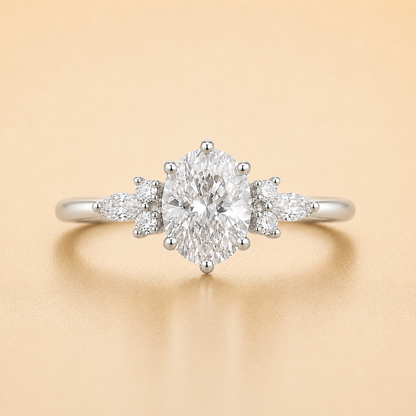 Oval, Round, & Marquise Diamond Engagement Ring