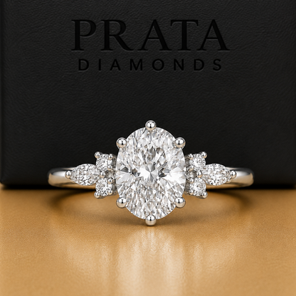 Oval, Round, & Marquise Diamond Engagement Ring