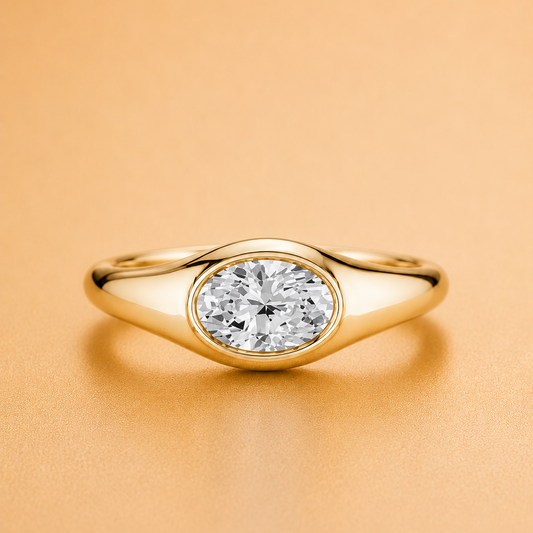 Pear Diamond Bezel Set Solitaire Ring