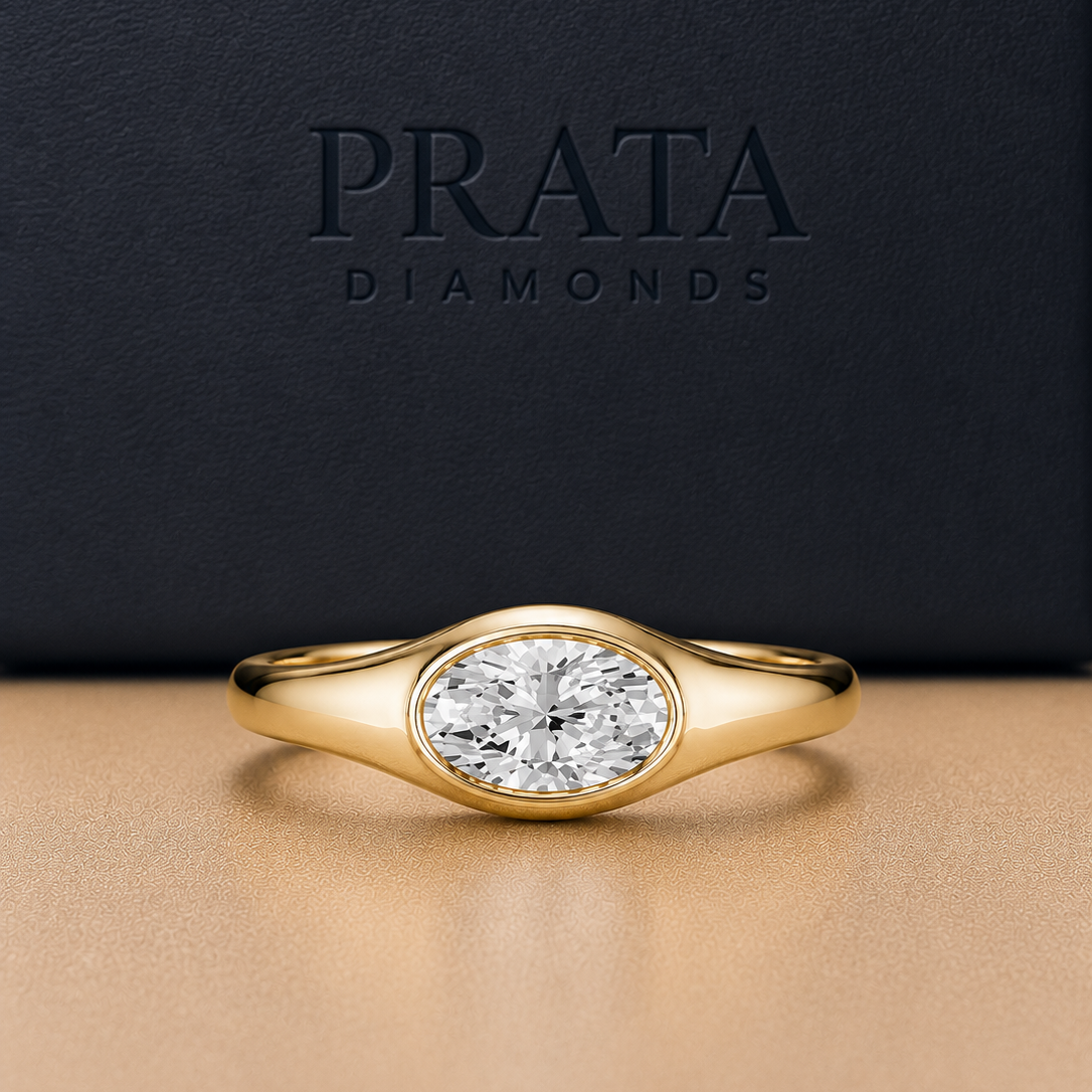 Pear Diamond Bezel Set Solitaire Ring