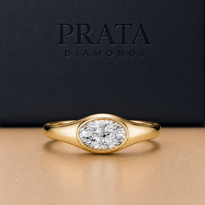 Pear Diamond Bezel Set Solitaire Ring