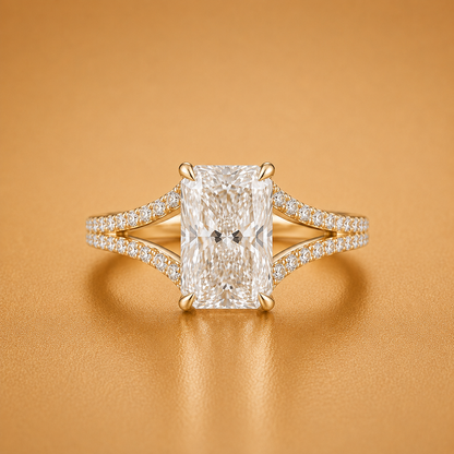 Radiant Split-Band Diamond Accent Engagement Ring  Natural & Lab-Grown Diamonds
