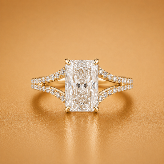 Radiant Split-Band Diamond Accent Engagement Ring  Natural & Lab-Grown Diamonds