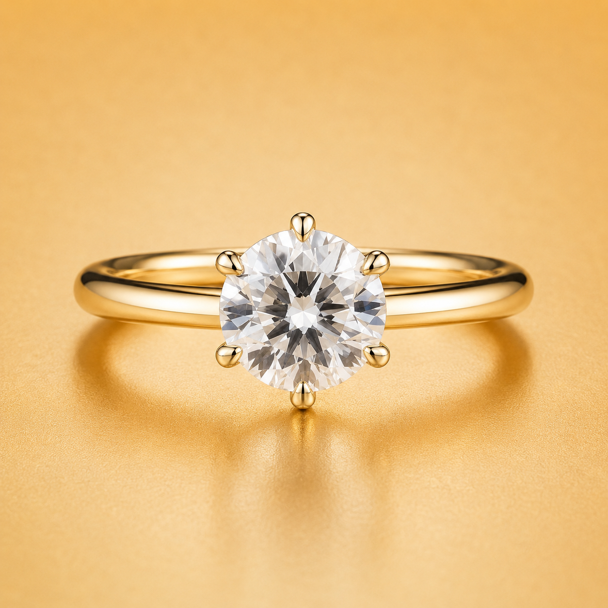 Round Brilliant Diamond Tulip Style Engagement Ring