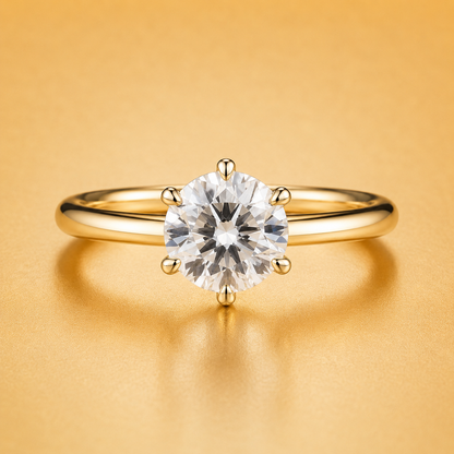 Round Brilliant Diamond Tulip Style Engagement Ring