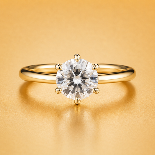 Round Brilliant Diamond Tulip Style Engagement Ring