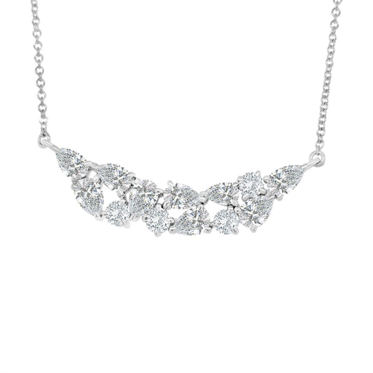 4.83ct Round Brilliant & Pear-Shaped Diamond Necklace in 18k White Gold