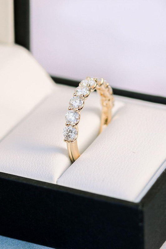 0.90ct Round Natural Diamond Half-Eternity Ring Set in 9k Gold