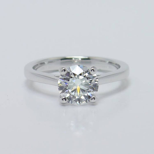 0.80ct Round Solitaire Diamond Engagement Ring in 9k Gold - GIA Certified