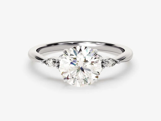 Round, Marquise & Round Diamond Engagement Ring - GRA Certified